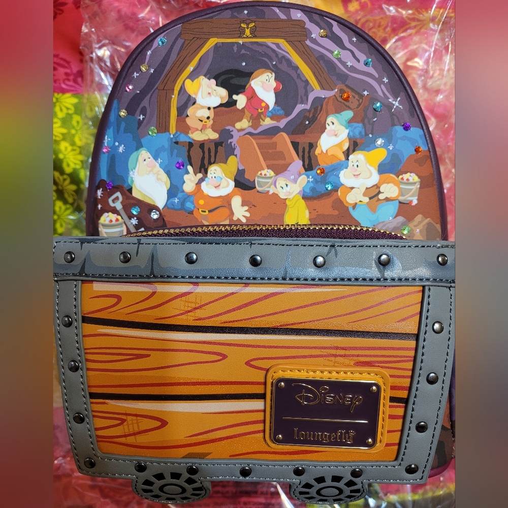 Loungefly exclusive Seven Dwarves Mine Train mini backpack